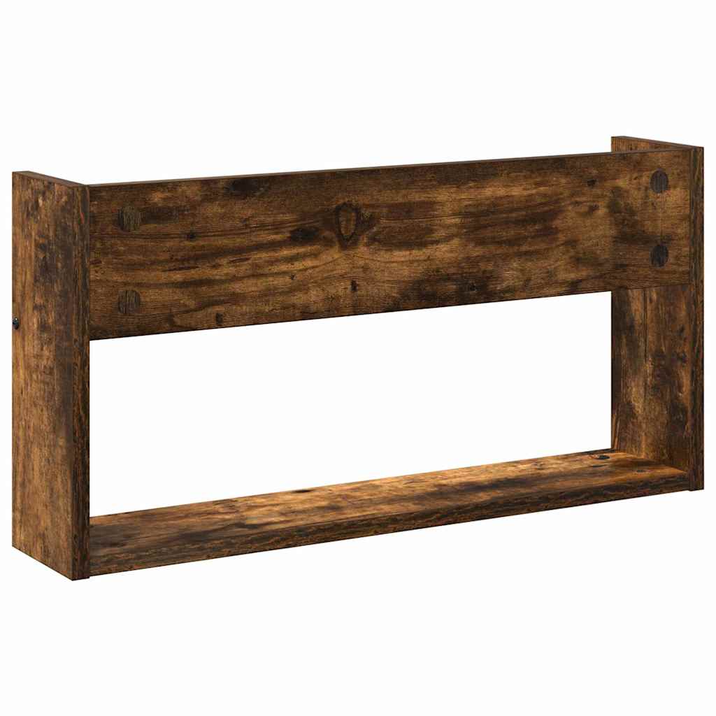 Žurnalų stovas su lentyna 2 pcs Rūkyta ąžuolas 60 x 12 x 30 cm