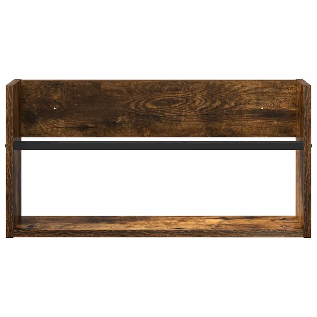 Žurnalų stovas su lentyna 2 pcs Rūkyta ąžuolas 60 x 12 x 30 cm