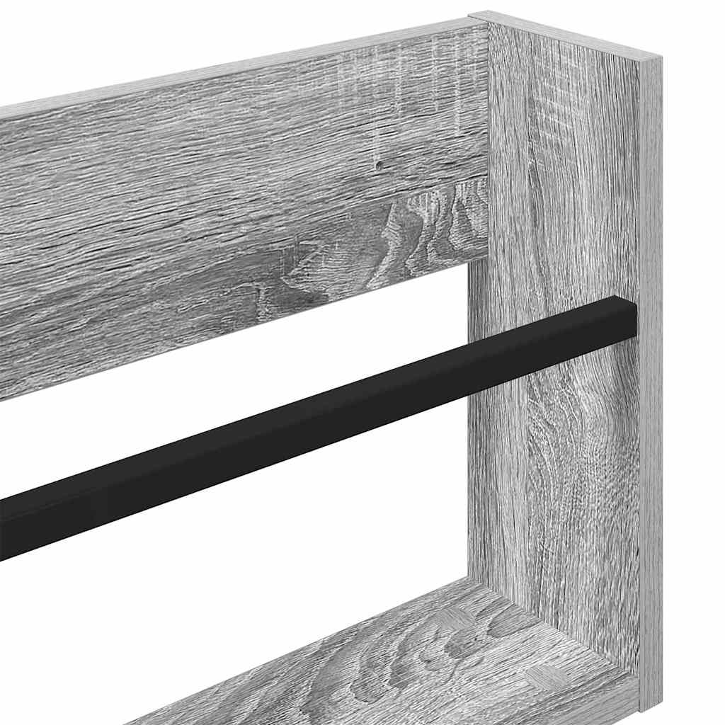 Žurnalų stovas su lentyna 2 pcs Pilkas Sonoma 60 x 12 x 30 cm