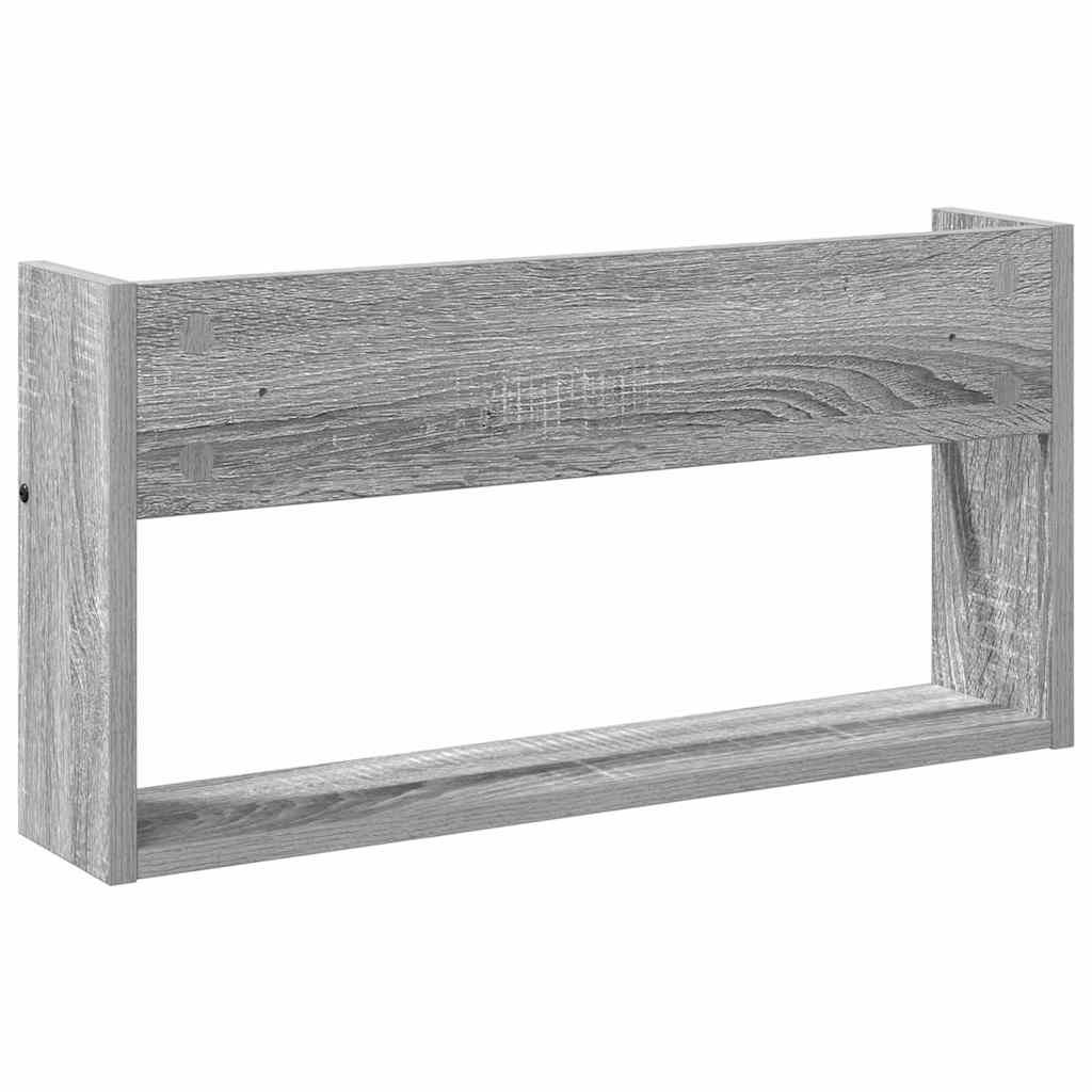 Žurnalų stovas su lentyna 2 pcs Pilkas Sonoma 60 x 12 x 30 cm
