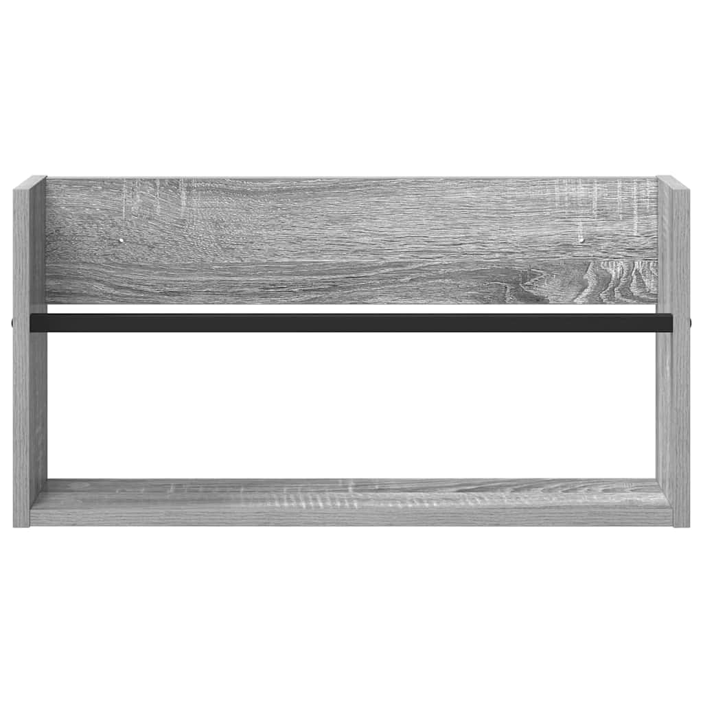 Žurnalų stovas su lentyna 2 pcs Pilkas Sonoma 60 x 12 x 30 cm