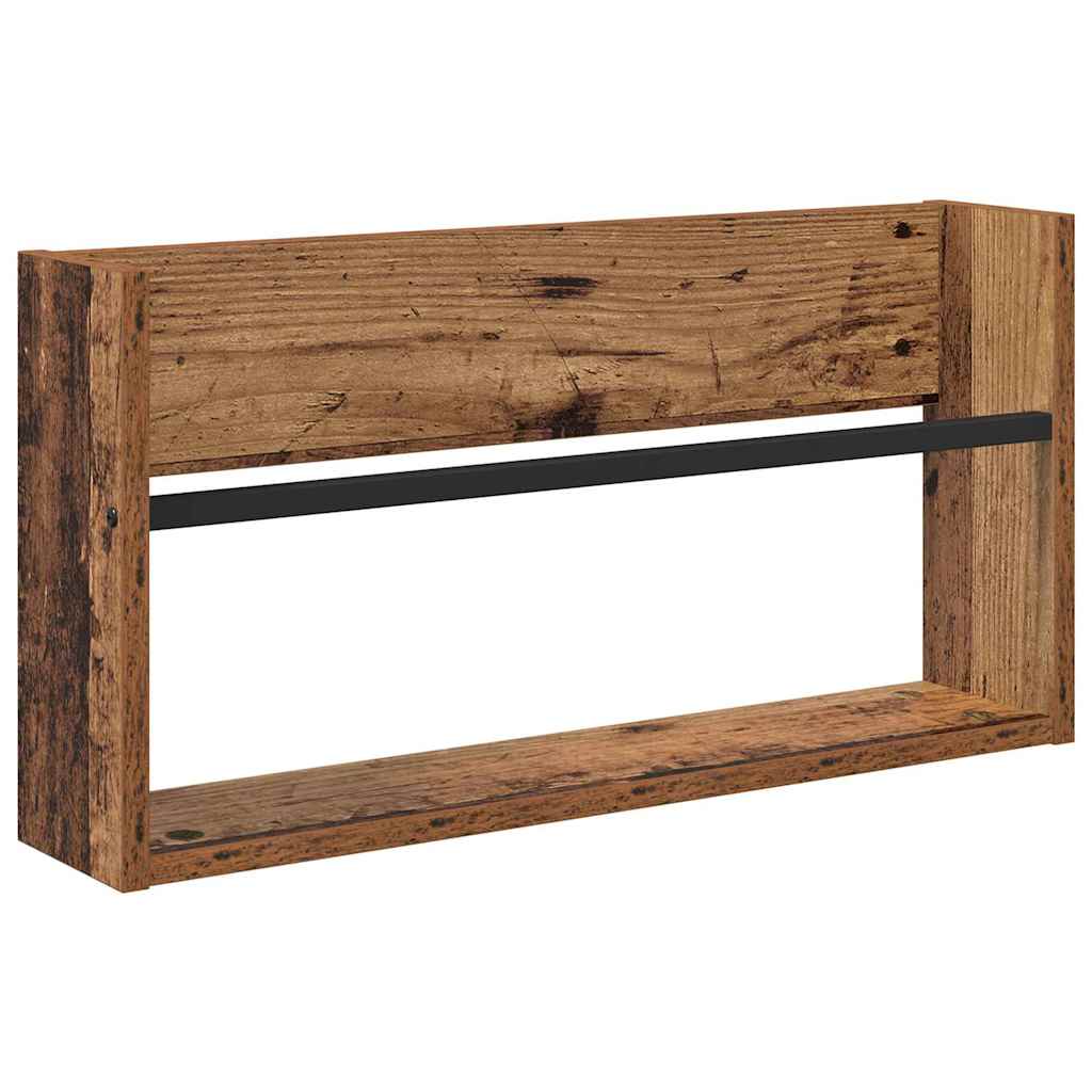 Žurnalų stovas su lentyna 2 pcs Senas medis 60 x 12 x 30 cm