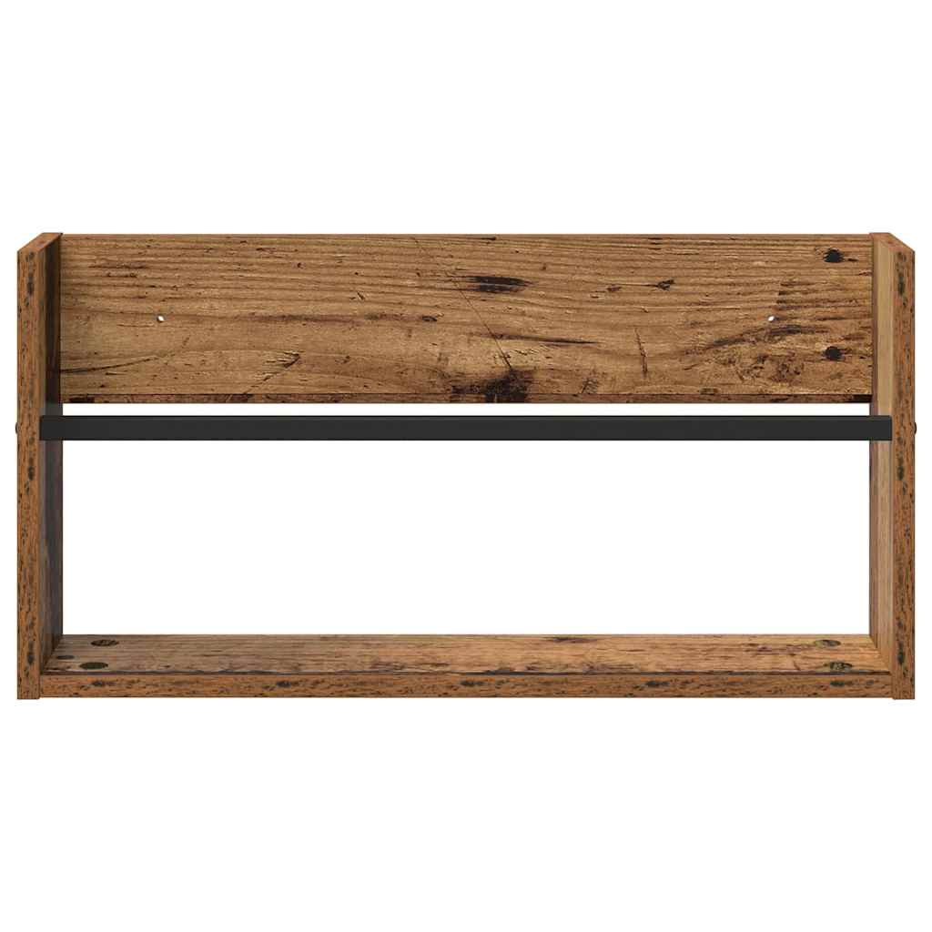 Žurnalų stovas su lentyna 2 pcs Senas medis 60 x 12 x 30 cm