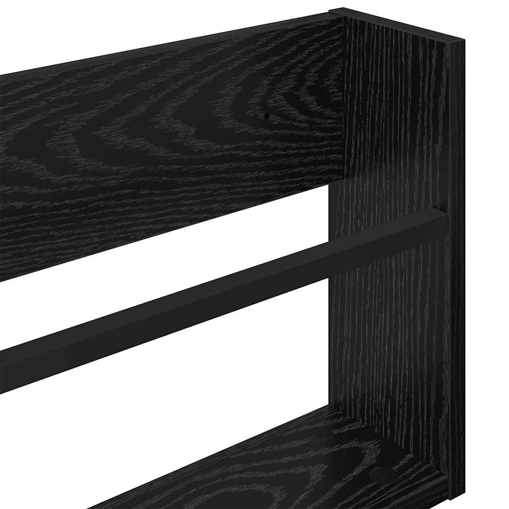 Žurnalų stovas su lentyna 2 pcs Juodas ąžuolas 80 x 12 x 30 cm