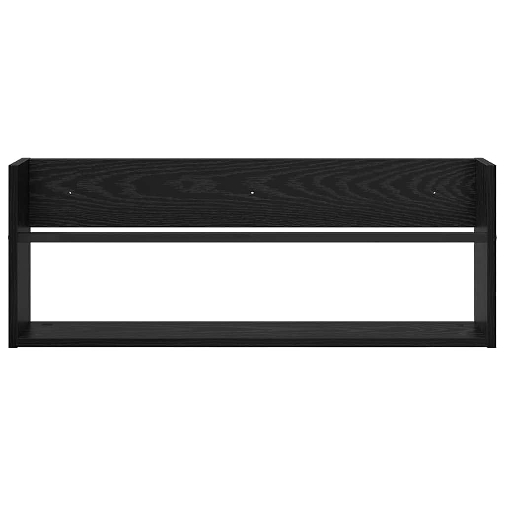 Žurnalų stovas su lentyna 2 pcs Juodas ąžuolas 80 x 12 x 30 cm