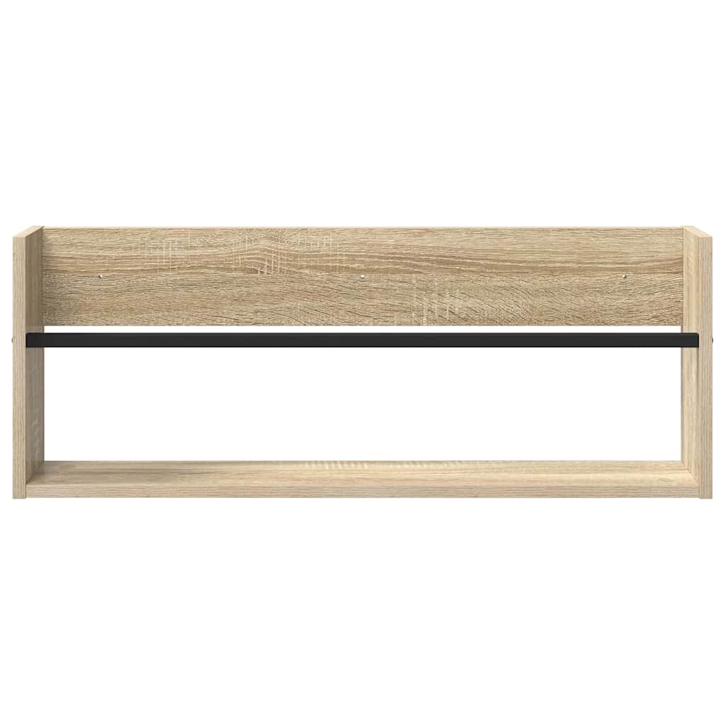 Žurnalų stovas su lentyna 2 pcs Sonoma ąžuolas 80 x 12 x 30 cm