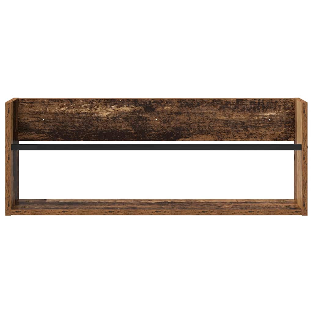 Žurnalų stovas su lentyna 2 pcs Senas medis 80 x 12 x 30 cm