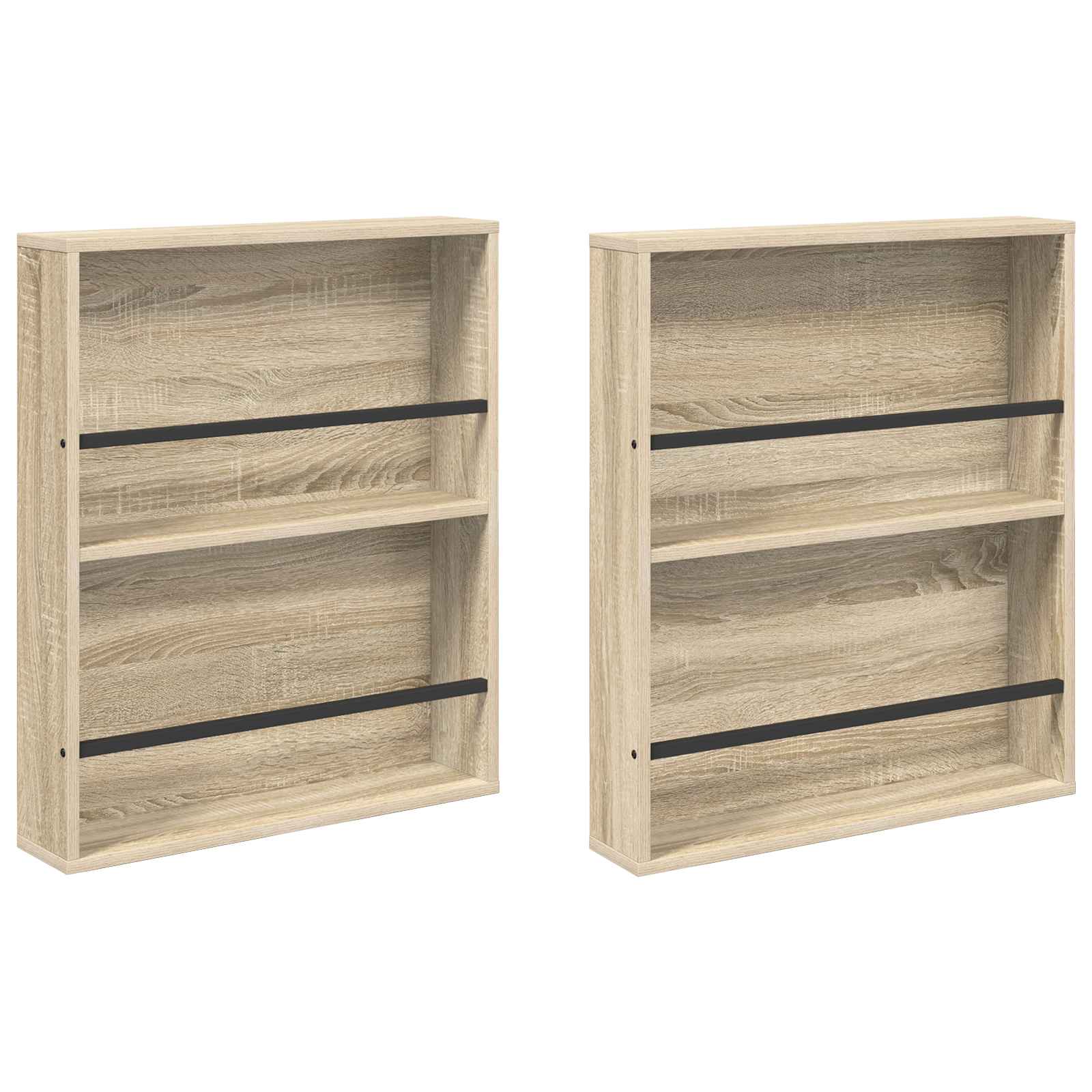 Magazine Rack with Shelf 2 pcs Sonoma Oak 60 x 12 x 70 cm