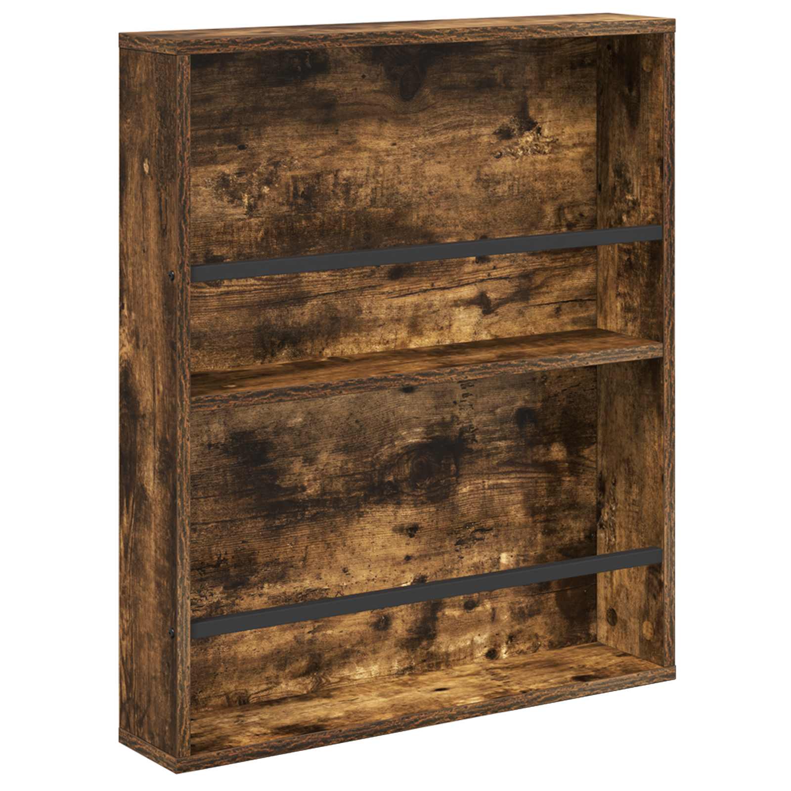 Magazine Rack with Shelf 2 pcs Smoked Oak 60 x 12 x 70 cm