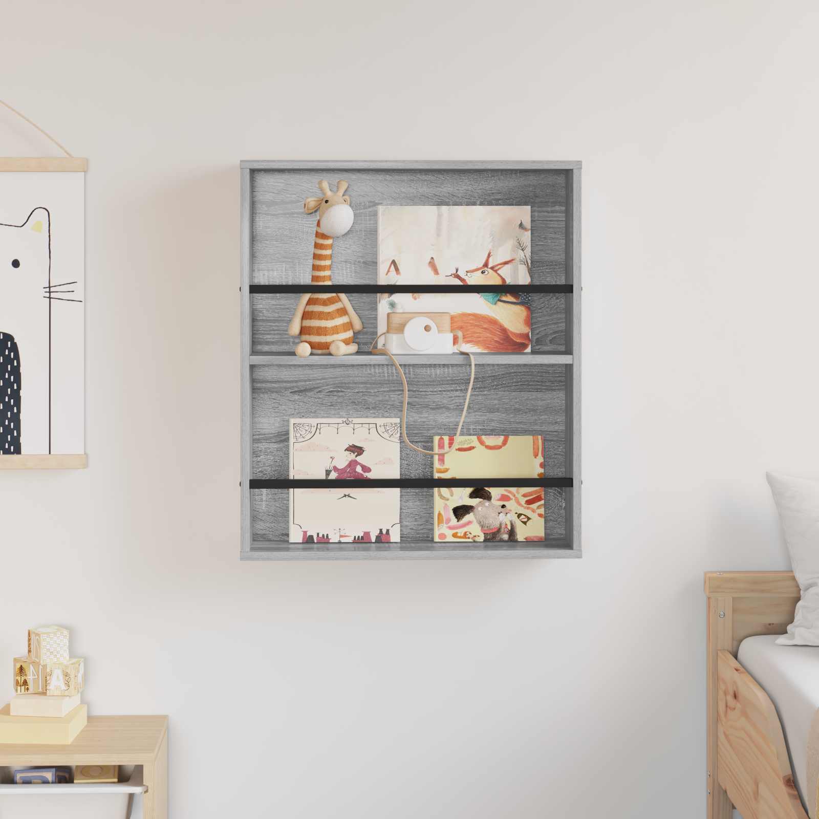 Magazine Rack Grey Sonoma 60 x 12 x 70 cm Engineered Wood