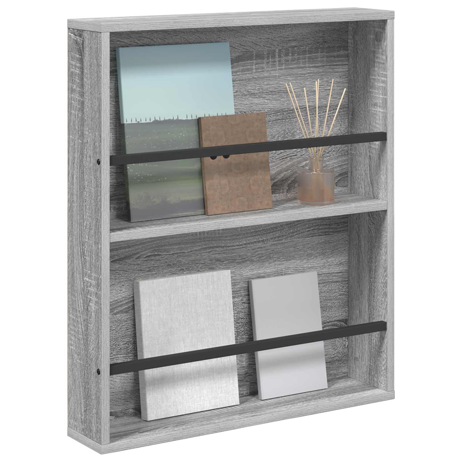 Magazine Rack Grey Sonoma 60 x 12 x 70 cm Engineered Wood
