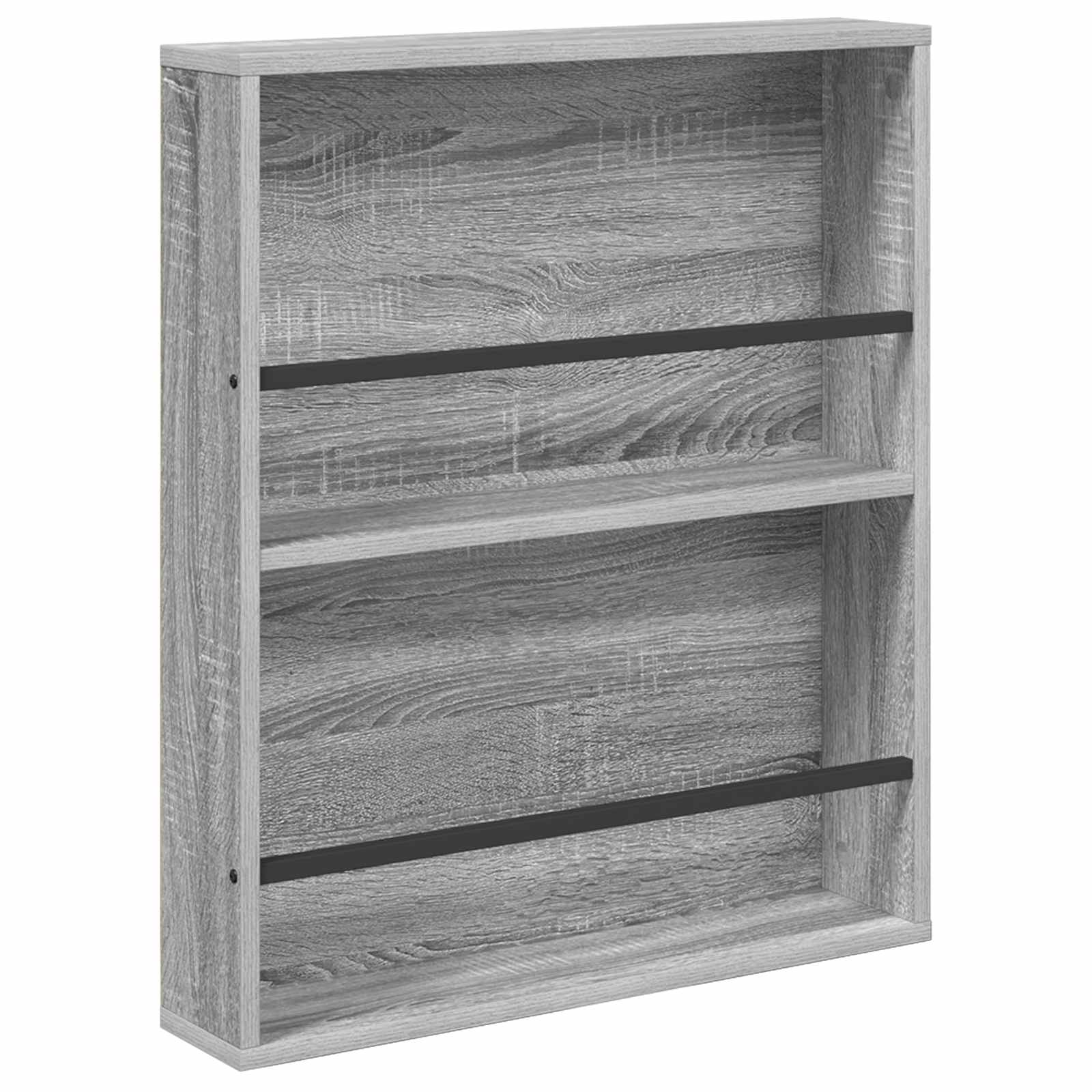 Magazine Rack with Shelf 2 pcs Grey Sonoma 60 x 12 x 70 cm