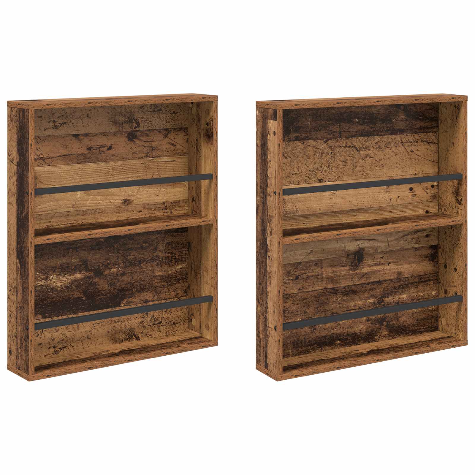 Žurnalų stovas su lentyna 2 pcs Senas medis 60 x 12 x 70 cm