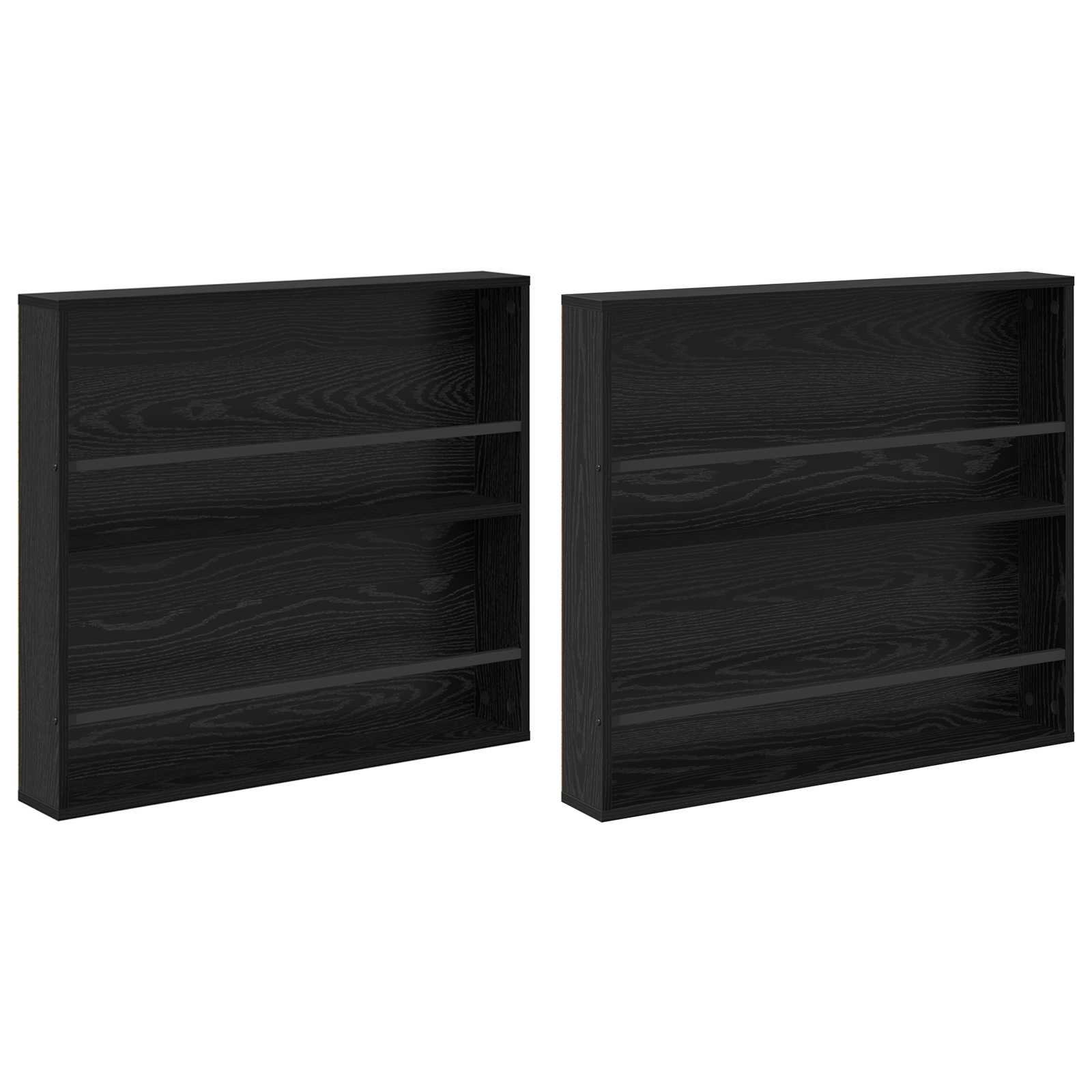 Žurnalų stovas su lentyna 2 pcs Juodas ąžuolas 80 x 12 x 70 cm