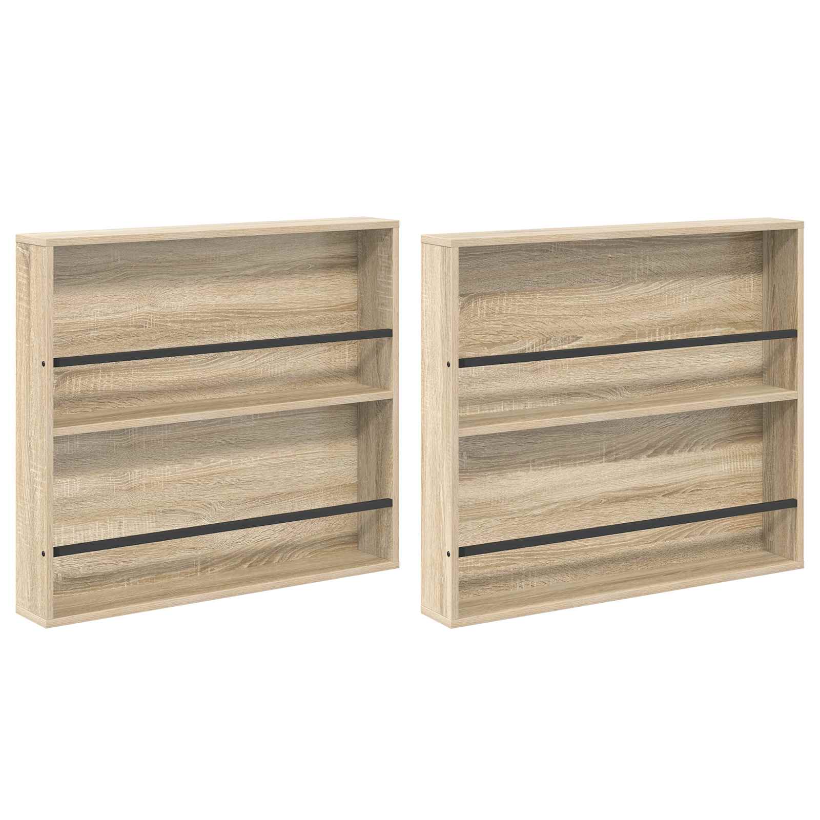 Magazine Rack with Shelf 2 pcs Sonoma Oak 80 x 12 x 70 cm