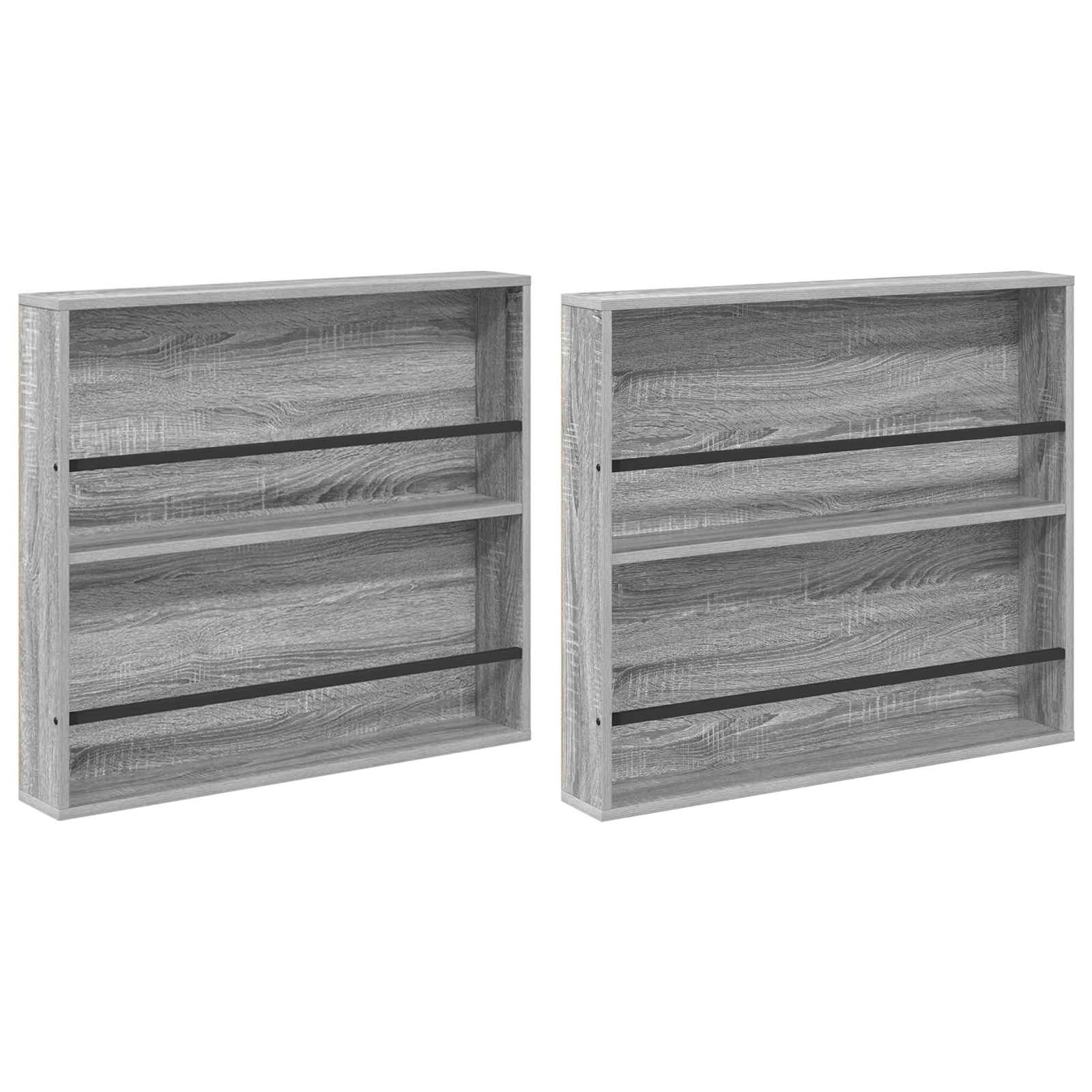 Žurnalų stovas su lentyna 2 pcs Pilkas Sonoma 80 x 12 x 70 cm