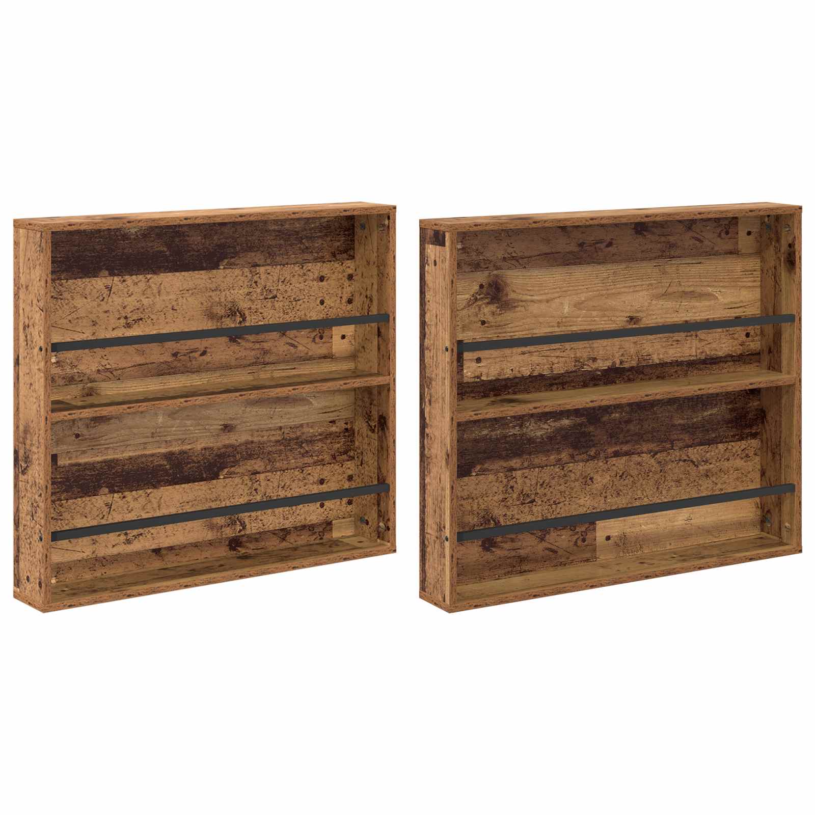 Žurnalų stovas su lentyna 2 pcs Senas medis 80 x 12 x 70 cm