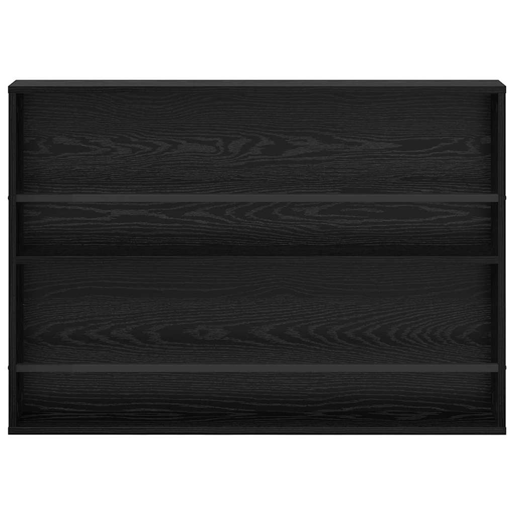 Žurnalų stovas su lentyna 2 pcs Juodas ąžuolas 100 x 12 x 70 cm