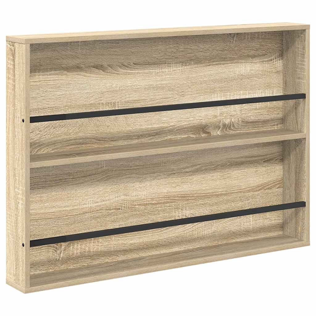 Magazine Rack with Shelf 2 pcs Sonoma Oak 100 x 12 x 70 cm