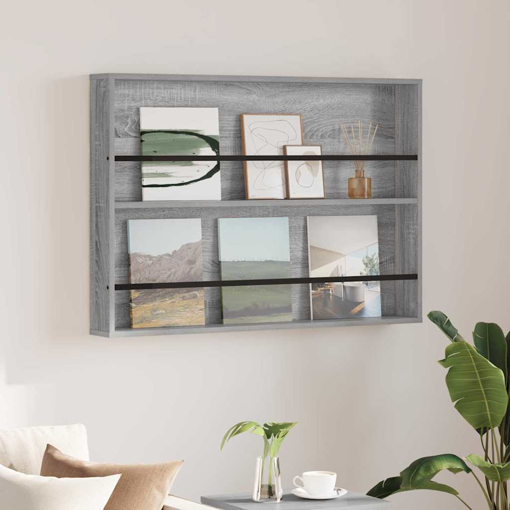 Magazine Rack Grey Sonoma 100 x 12 x 70 cm Engineered Wood