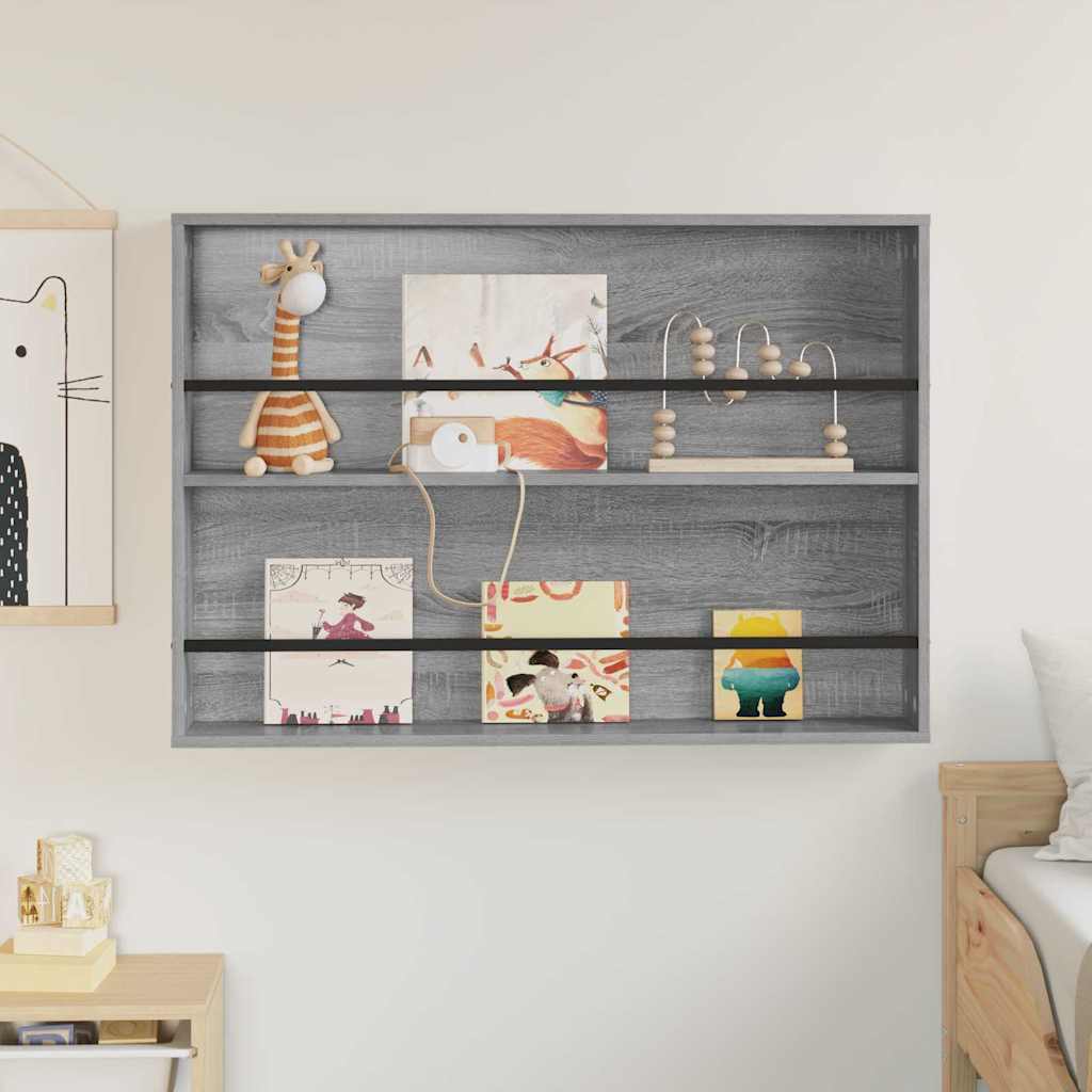 Magazine Rack Grey Sonoma 100 x 12 x 70 cm Engineered Wood