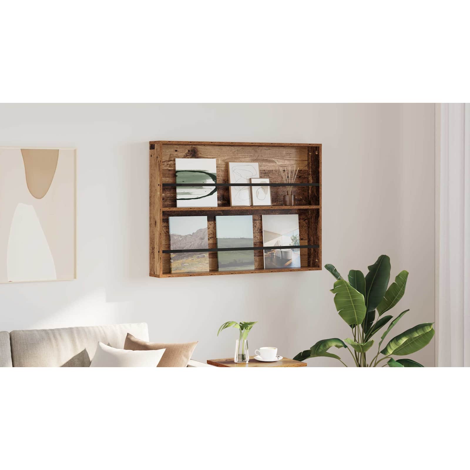 Žurnālu statīvs Vecs koks 100 x 12 x 70 cm Apstrādāta koksne