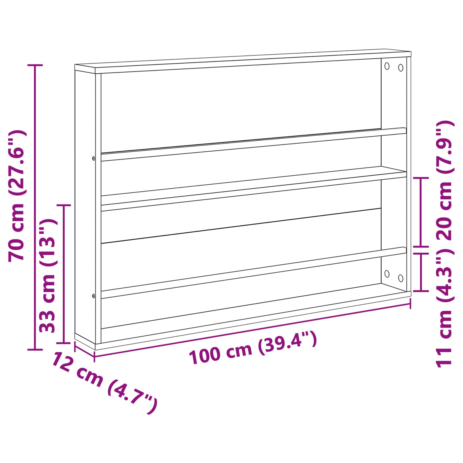 Žurnālu statīvs Vecs koks 100 x 12 x 70 cm Apstrādāta koksne