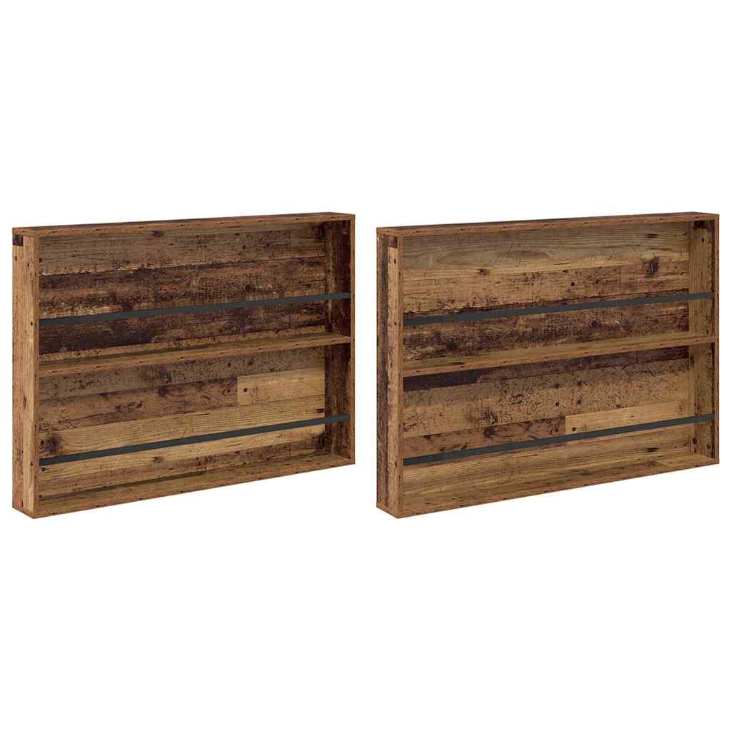 Magazine rack with shelf 2 pcs Old wood 100 x 12 x 70 cm