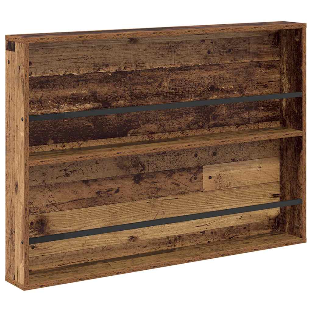 Magazine rack with shelf 2 pcs Old wood 100 x 12 x 70 cm