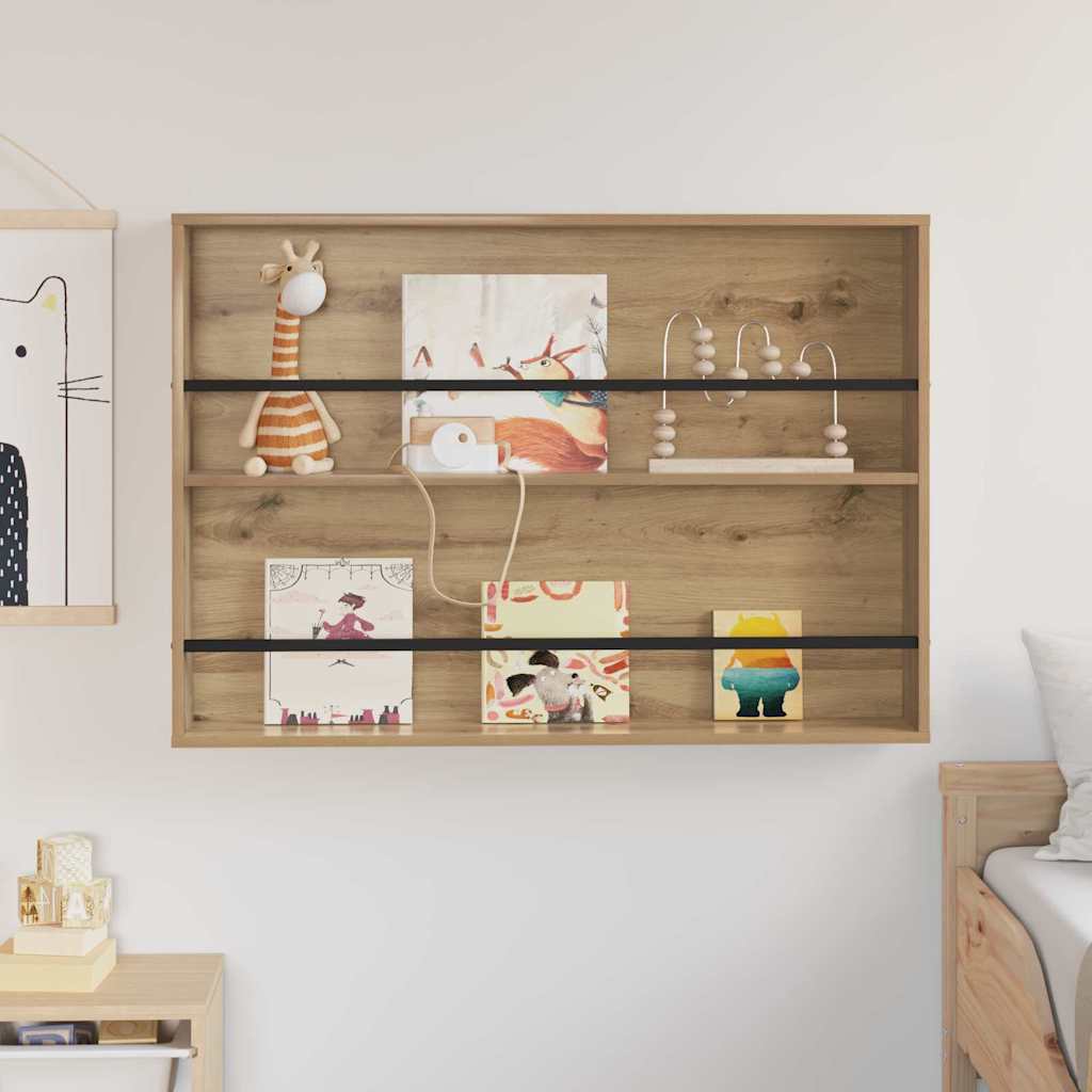 Magazine rack with shelf Craftsmen oak 100 x 12 x 70 cm