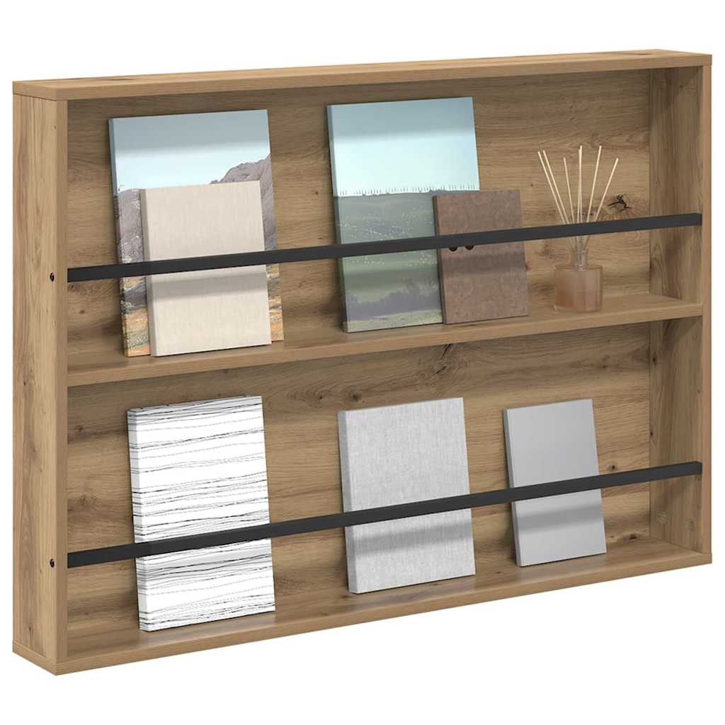 Magazine rack with shelf Craftsmen oak 100 x 12 x 70 cm