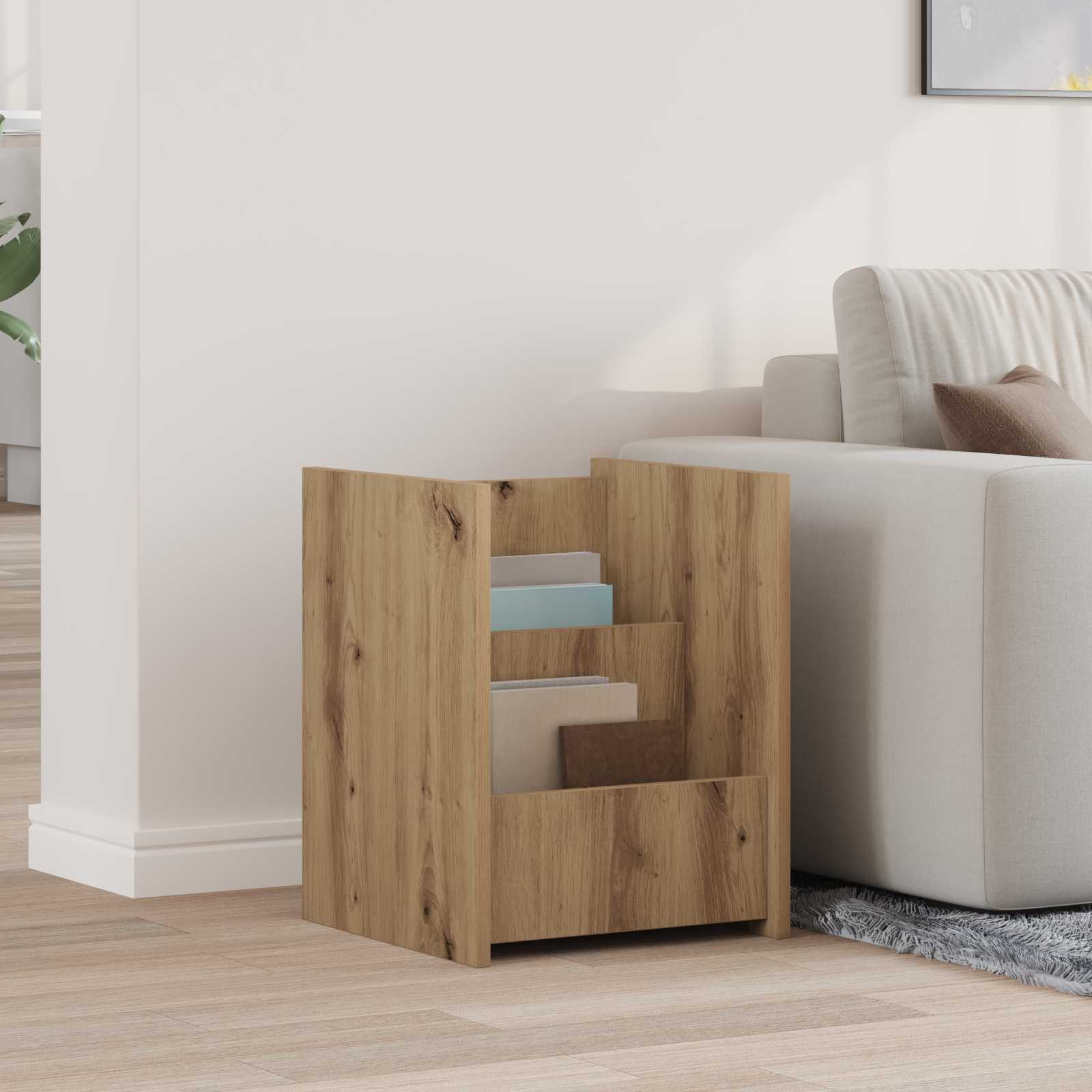 Side table with shelf Artisan oak 35 x 35 x 45 cm