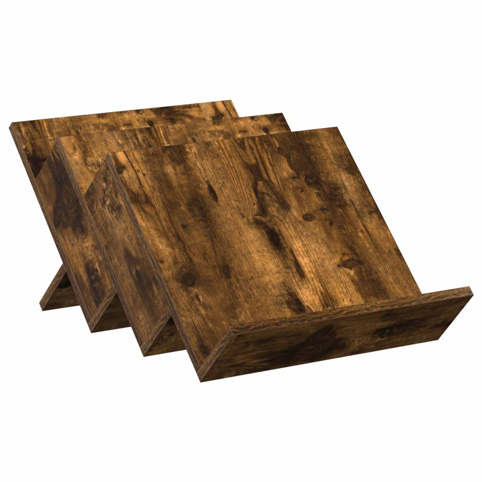 Magazine Rack with Shelf Smoked Oak 53 x 40 x 28.5 cm