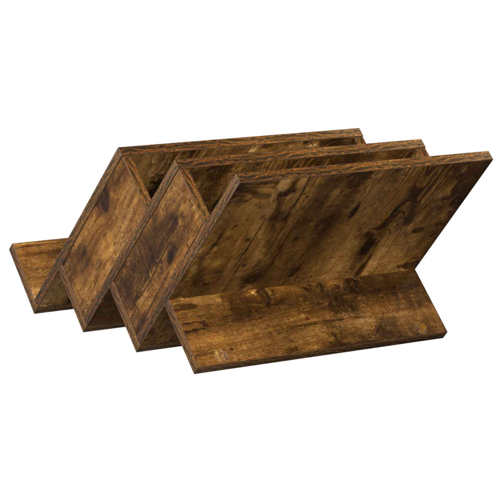 Magazine Rack with Shelf Smoked Oak 53 x 40 x 28.5 cm
