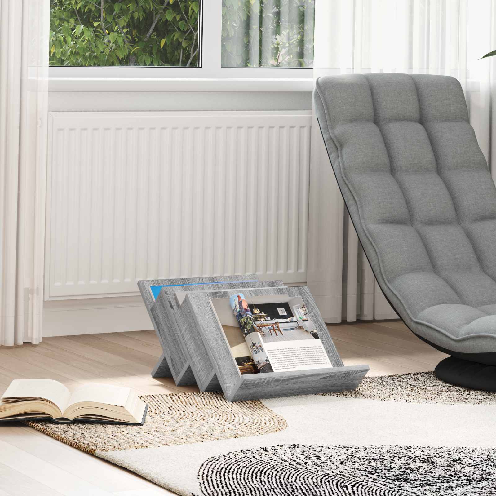 Side Cabinet with Shelf Grey Sonoma 57.5 x 40 x 42 cm