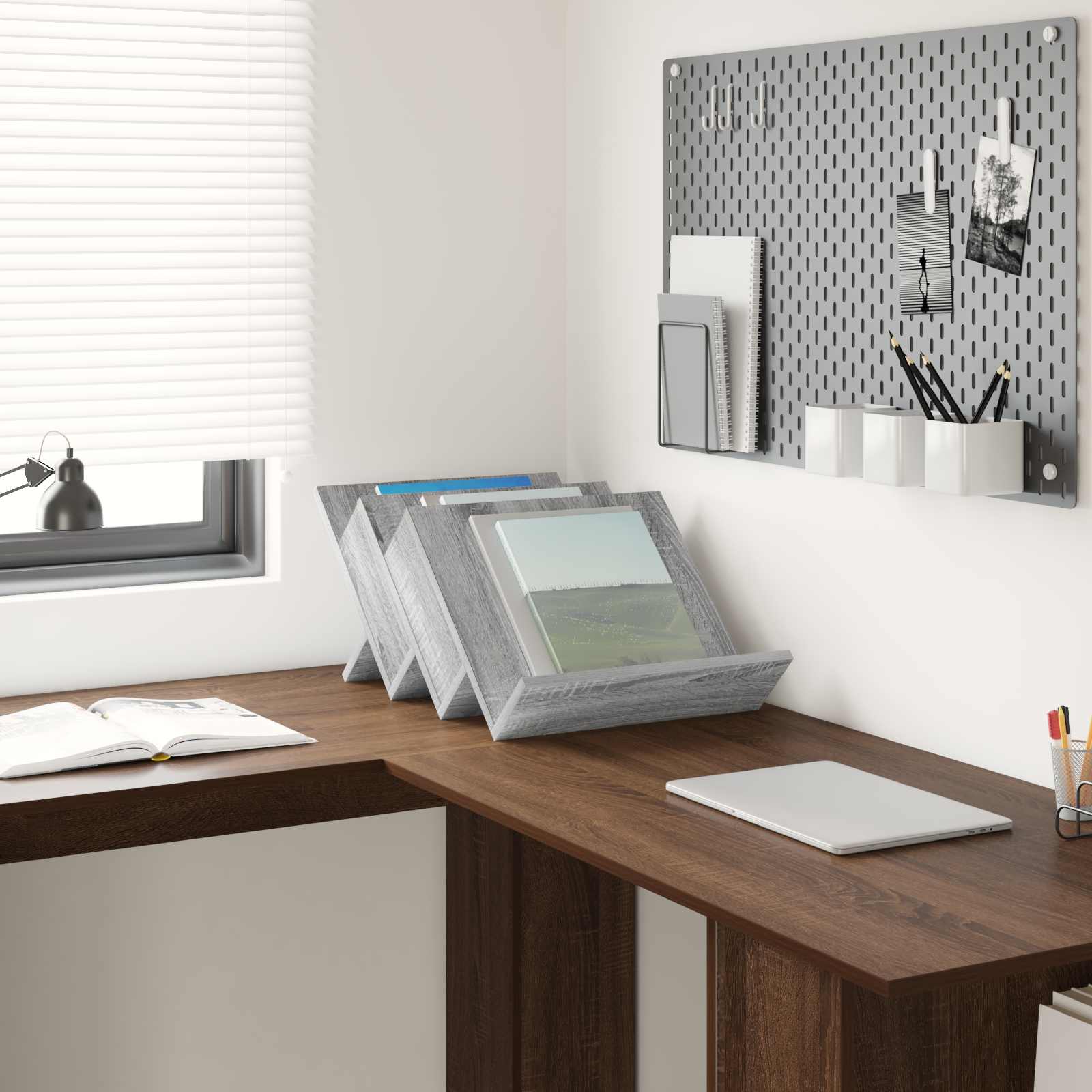 Side Cabinet with Shelf Grey Sonoma 57.5 x 40 x 42 cm