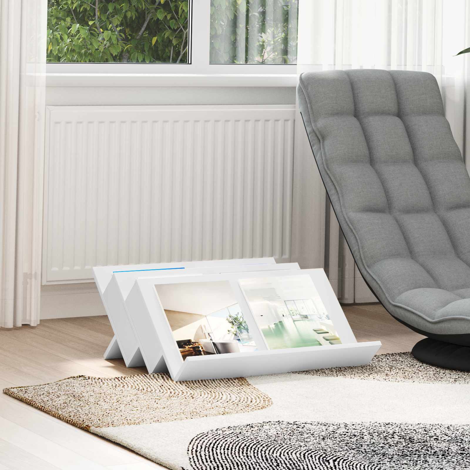 Sānu galds Balts 65 x 57,5 x 42 cm Inženierijas koksne