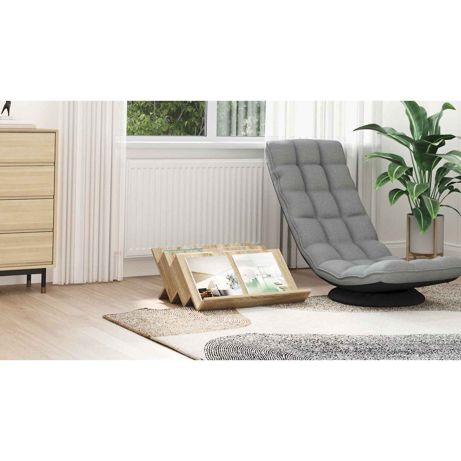 Sānu galds ar plauktu Sonoma ozols 65 x 57,5 x 42 cm
