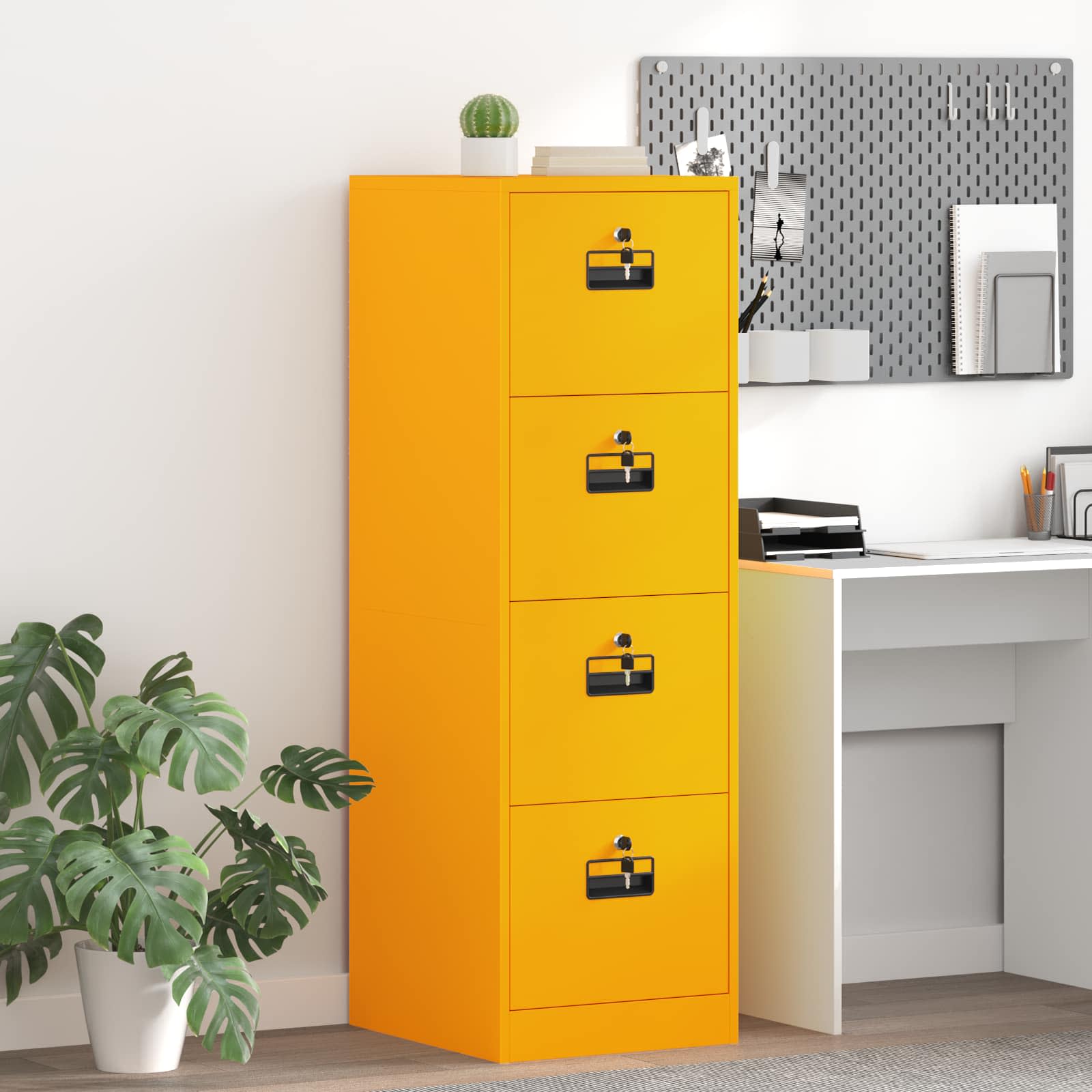 Bylų spinta su stalčių 2 pcs Garučių geltona 44 x 50 x 106.5 cm