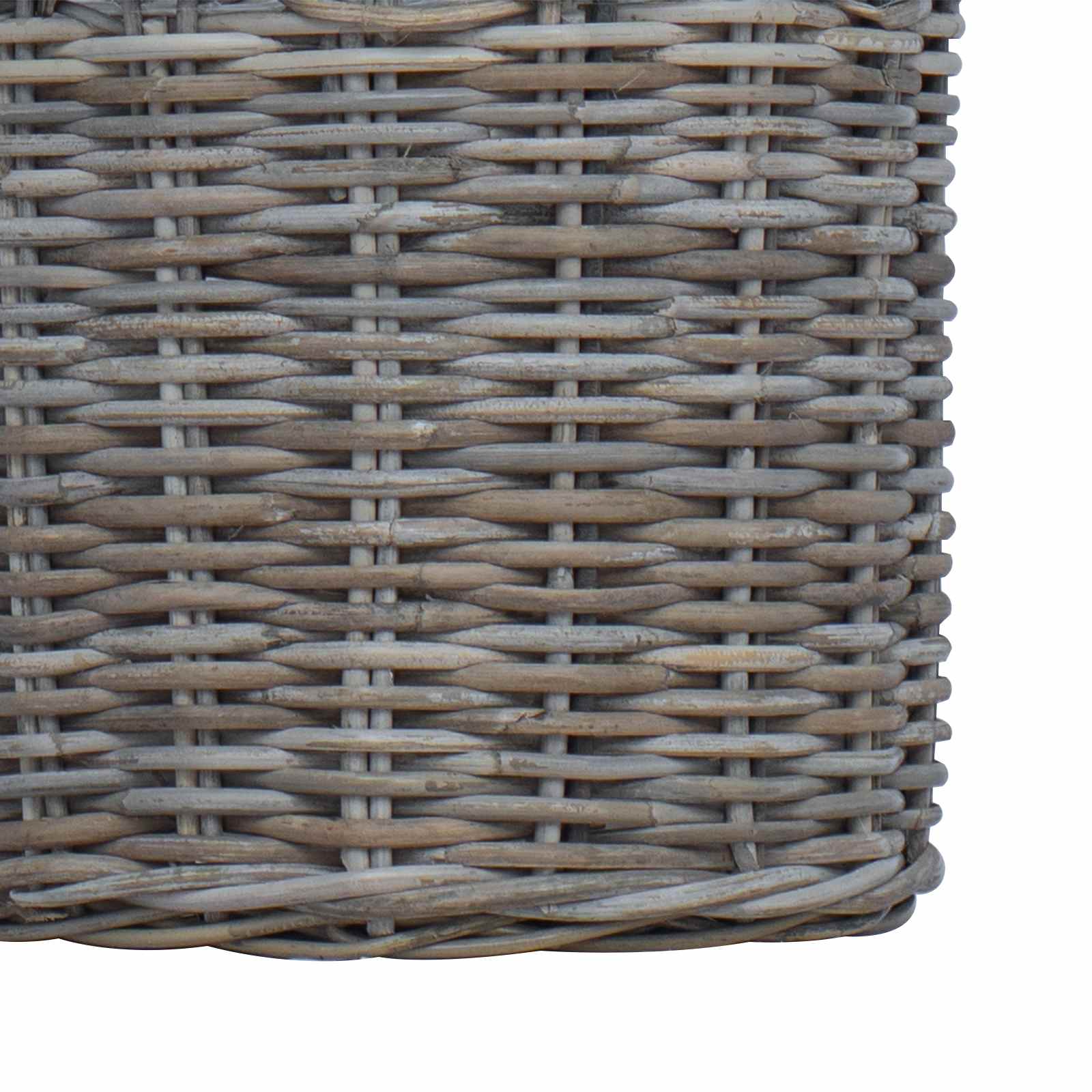 Flower Pot Basket with Storage 2 pcs Grey Rattan