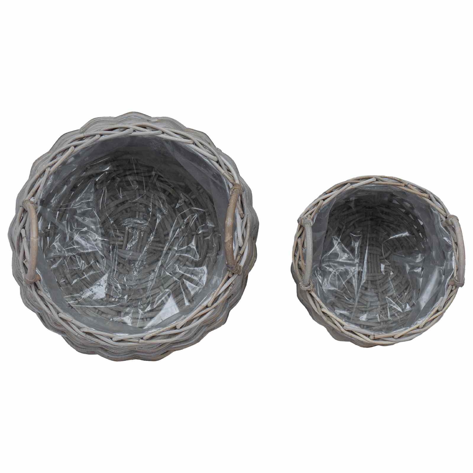 Gėlių krepšys su saugykla 2 pcs Pilka Lacak ratanas