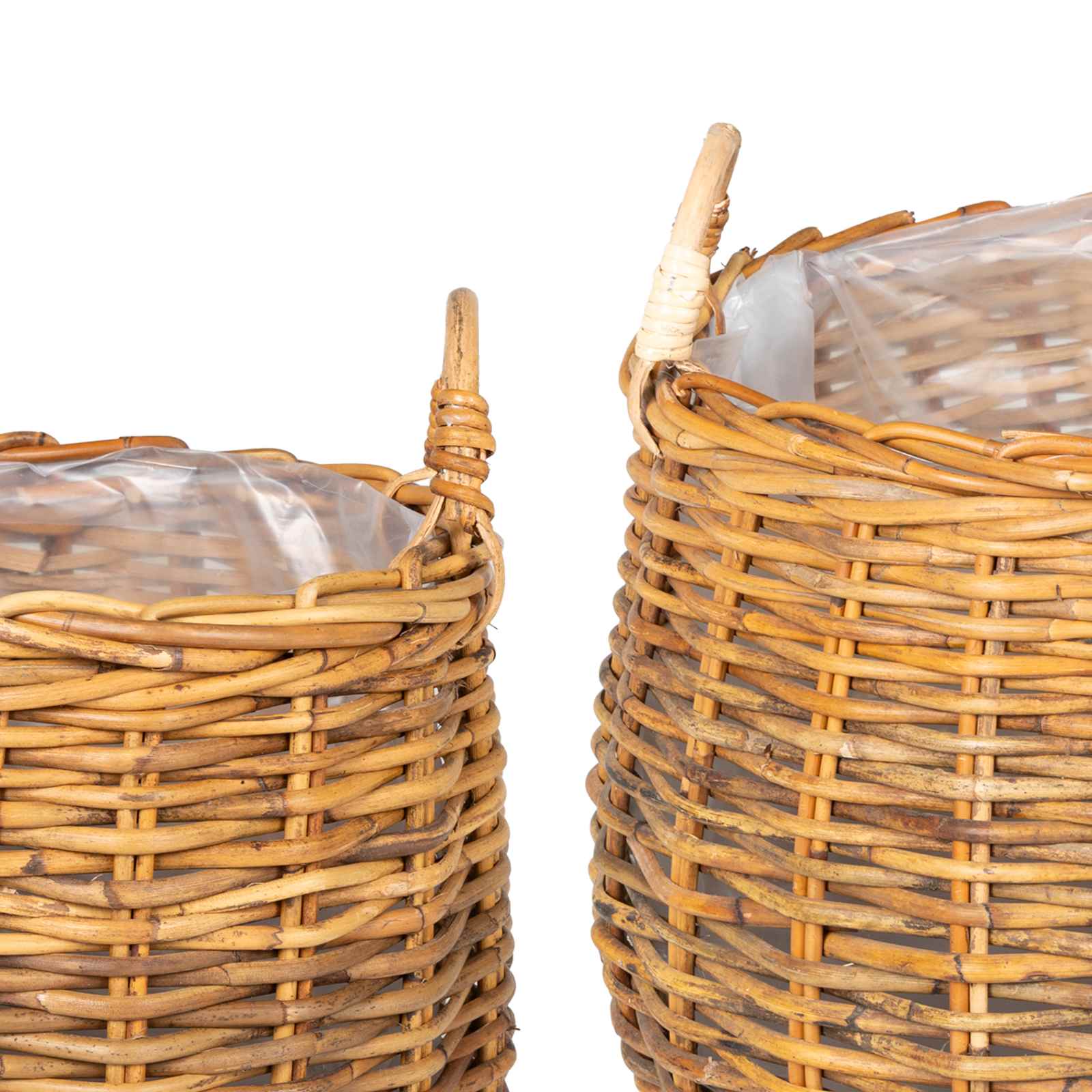 Gėlių krepšys su saugykla 2 pcs Ruda Lacak ratanas