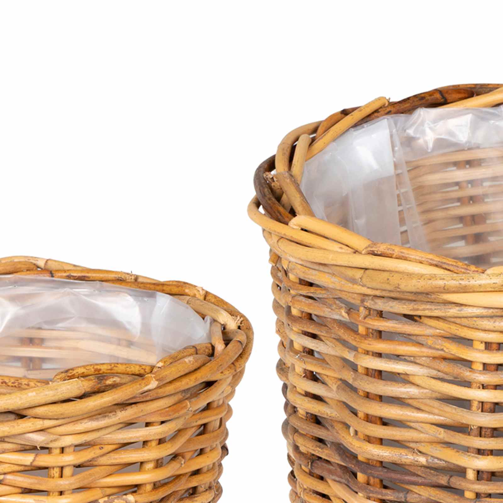 Gėlių krepšys su saugykla 2 pcs Ruda Kubu ratanas
