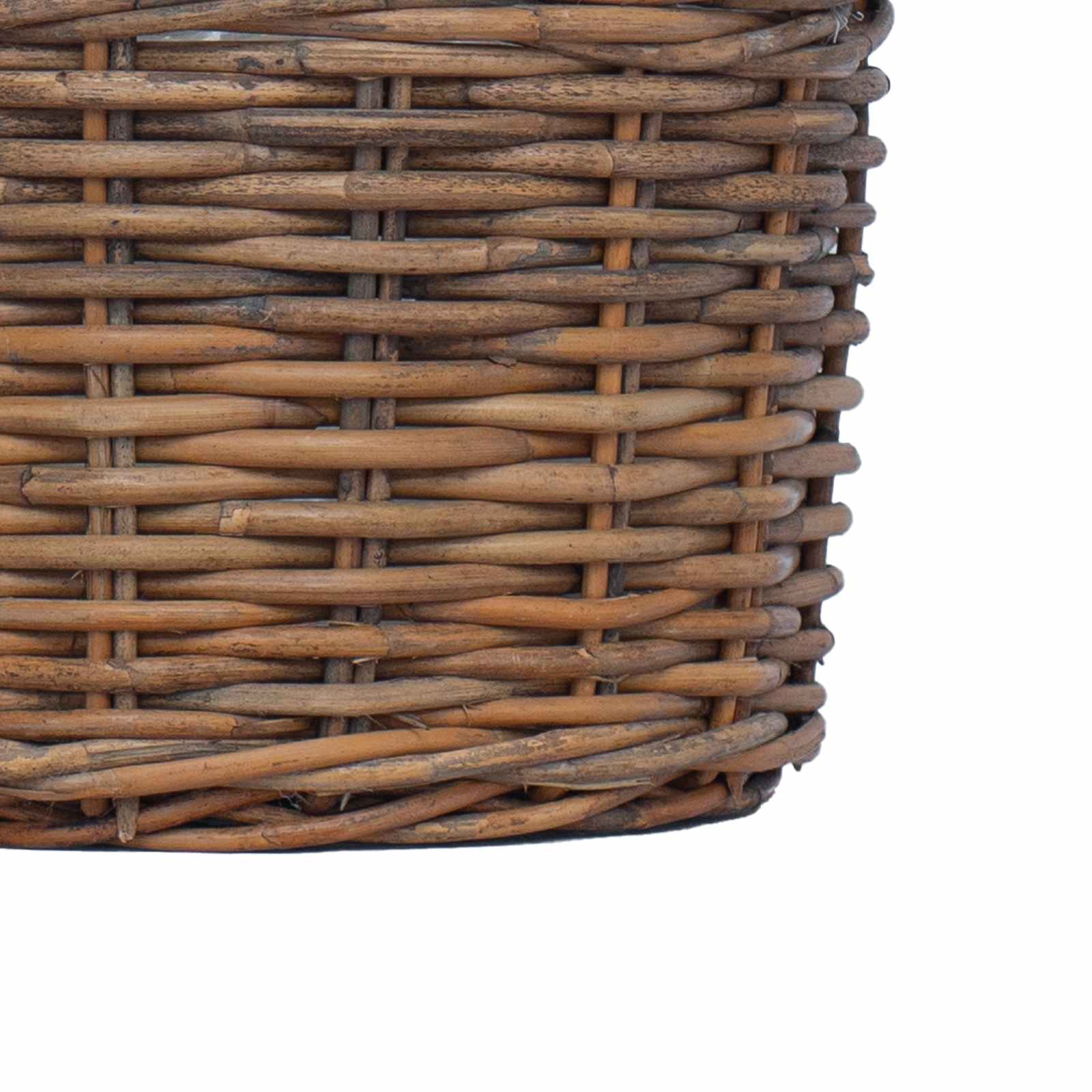 Flower basket with storage 2 pcs Brown Kubu rattan