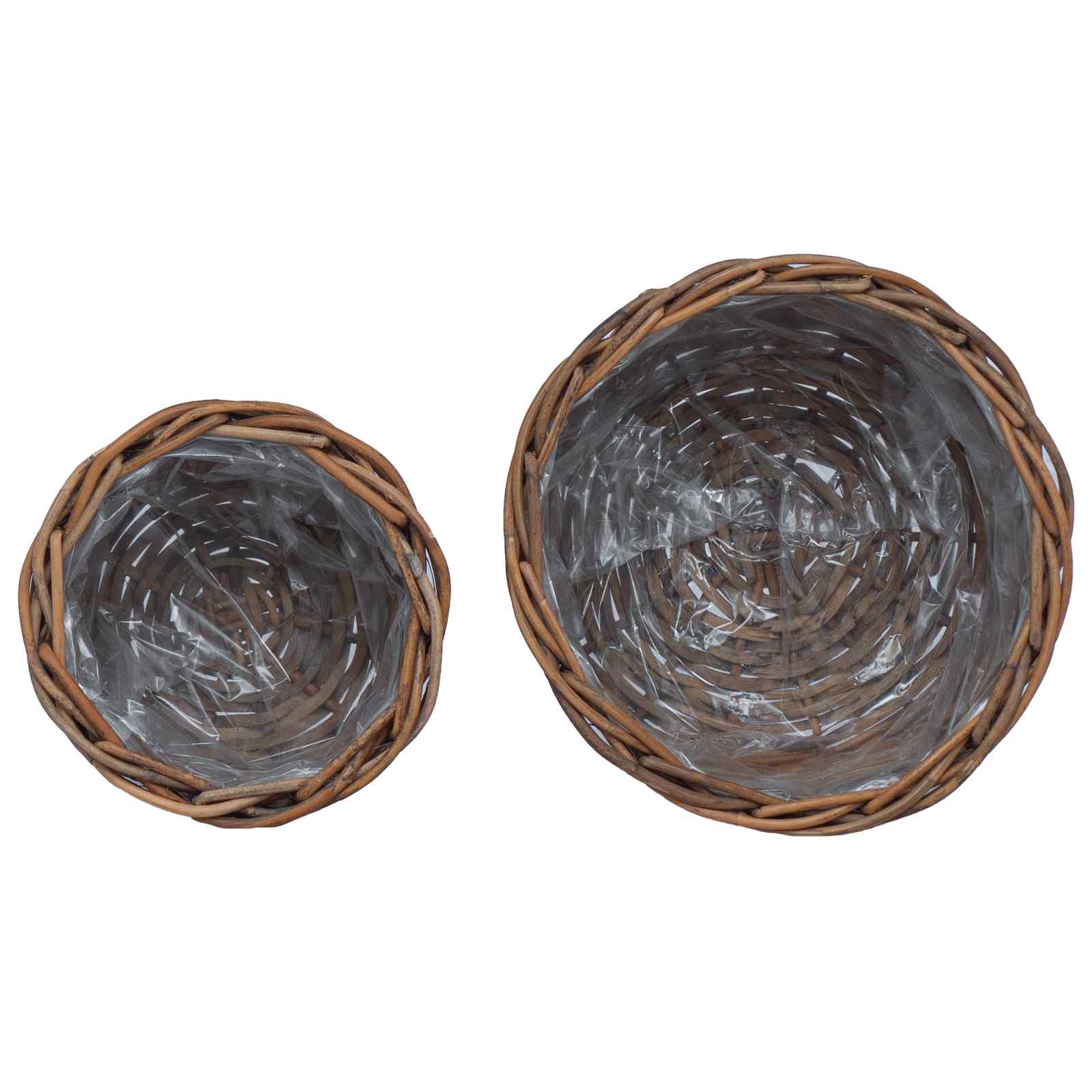 Flower basket with storage 2 pcs Brown Kubu rattan