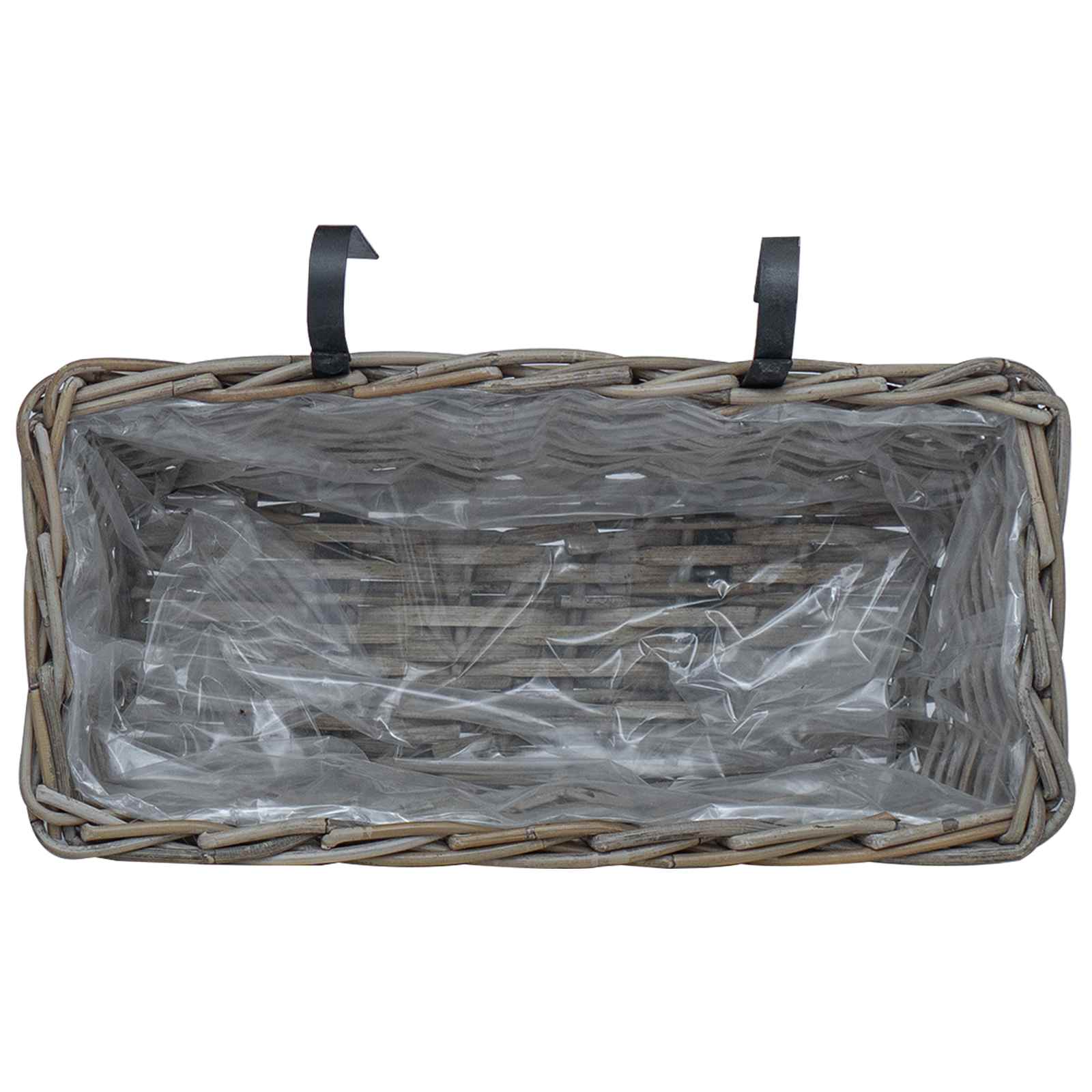Kabantis gėlių krepšys su saugykla 2 pcs Pilka 48 x 22 x 15 cm