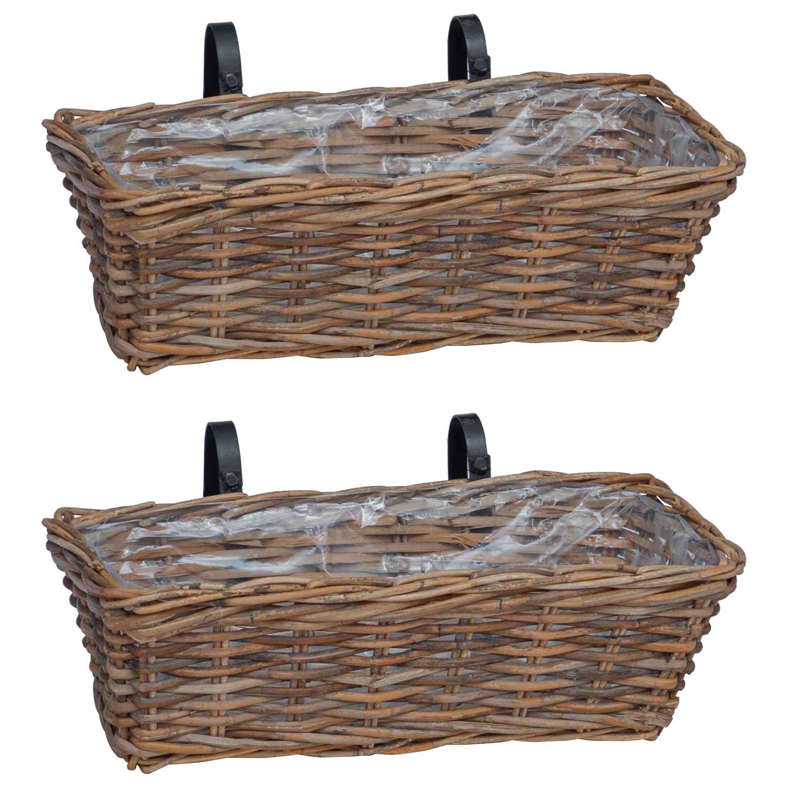 Kabantis gėlių krepšys 2 pcs Ruda 48 x 22 x 15 cm Lacak vytelių