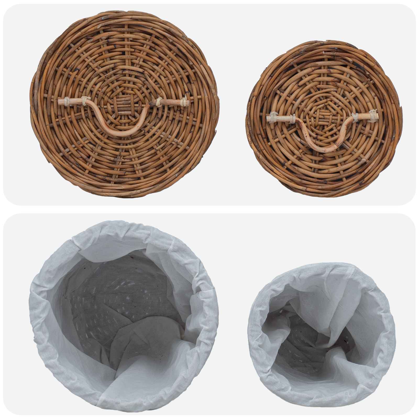 Skalbinių krepšys 2 pcs Ruda Kubu ratanas
