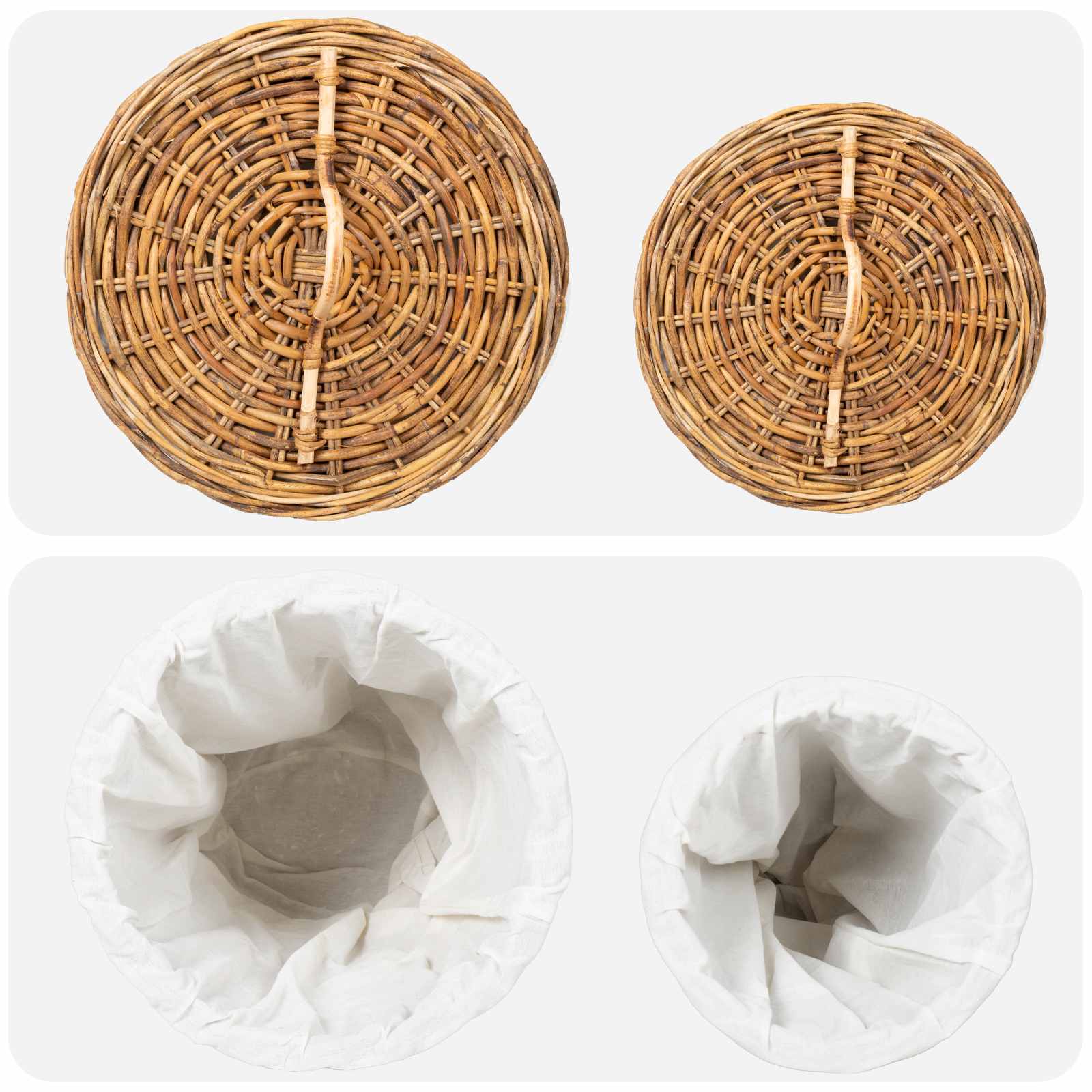 Skalbinių krepšys 2 pcs Ruda Kubu ratanas