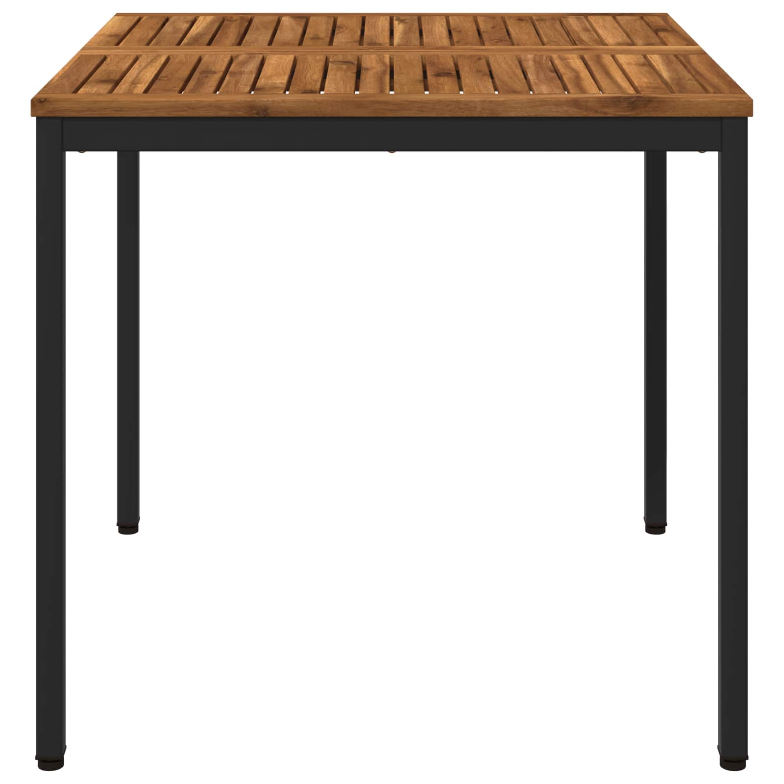 Sodo vakarienės stalas Natūrali ir juoda 80 x 80,5 x 75 cm